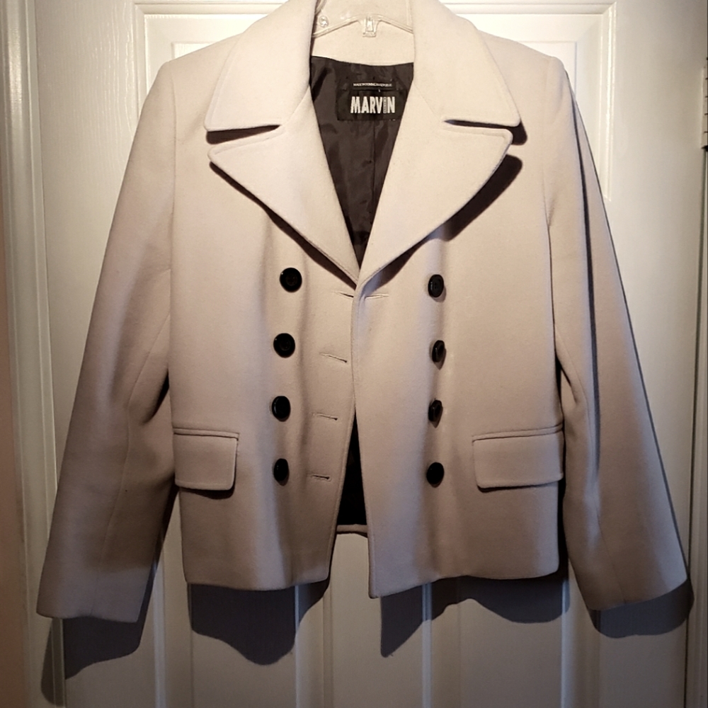 Cream, hip length, Peacoat; size L